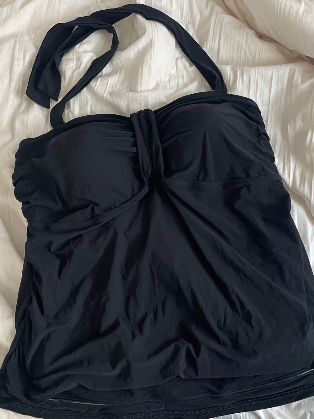 Lands' End Black Halter Swim Tankini Top size 24W